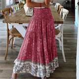 Printed Polyester Fiber Casual High Waist Long