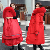-30 Degrees Women Jacket Long Parkas Female Coat Winter Warm Removable Fur Lining Hooded Winter Jacket Women