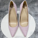 pattern concise lady shoes 12cm 10cm 8cm high thin heels pointed toe pure color large size advanced pumps BM036