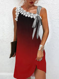 New Women Commute Pullover Dresses 2022 Summer V Neck Patchwork Sleeveless Dress Female Sexy Back Cardigan Dresses