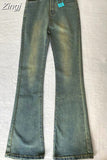 Style Flare Wide Leg Jeans Women Elastic High Waist Skinny Mom Denim Pants 2023 Autumn Winter Fashion Oversize