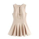 Women's Clothing 2025 Spring New Women's Wide Swing Bow