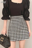Chic Sweet Women Solid Tops 2023Summer Blouse Square Collar Shirring Bubble Sleeve Blouse Elegant Shirt Blusas