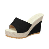 And Fish Mouth Large-Size Slippers Large-Size Summer New Thick Bottom Height Cloth Cold Slippers