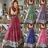 Printed Polyester Fiber Casual High Waist Long