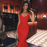 Bandage Dress for Women 2021 Summer White Bodycon Dress Mermaid Black Red Sexy Party Dress Evening Club Birthday