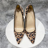 leopard pointed toe woman shoes 12cm stiletto high heel big size cozy shallow dating classic pumps BM031
