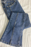High Waist Elastic Slim Jeans Woman Split Flare Women Pants 2023 Autumn Winter Streetwear Denim Trousers Korean