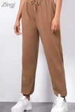 Women Casual Sport Pants Spring Autumn Solid Loose Lace-up Long Trousers Sweatpants Female Running Pantalones