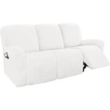 2 3 Seater Velvet Recliner Sofa Cover Elastic Split Design Relax Sofa Slipcover Solid Lounge Armchair Covers With Side