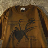 Spider Print Oversized Short Sleeve TeeOutfit