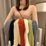 Women Pullover Sweater Soft Slim Elastic Autumn Knitted Jumper Fashion Long Sleeve Korean Ladies Top New