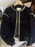 Short Baseball Jacket Coat 2023 New Korean Autumn and Winter Casual Black Jacket Top Female Cardigan Zipper