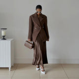 Women's Clothing Explosion Clip High Waist Repair Solid Color Button Suit Jacket