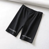 biker shorts 2020 women elastic waist skinny fitness korean casual sexy Letter print black shorts pantalones
