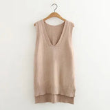 Spring Summer O Neck Women Sweater Vest Sleeveless Knit Female Cotton Soft Elastic Solid Colore