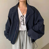 Versatile Drawstring Design Oversized JacketOutfit