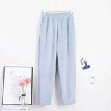 Pants Warm Trousers Women Corduroy Autumn Winter 2023 Thick Pants Casual Solid Fleece Inside Elastic Waist