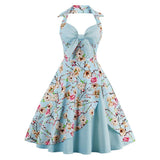 backless floral print Bow corset summer Lolita dress women halter casual bodycon party dress evening prom dresses