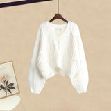 Women Winter Patchwork Long Sleeve Knitted Tops + Asymmetric Skirt 2 Piece Suit Female Party Elegant Two Piece
