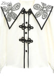 Women Lace Embroidery Long Sleeve Single Breasted Blouse Peter Pan Collar Solid Female Loose Casual Tops 2023 Autumn