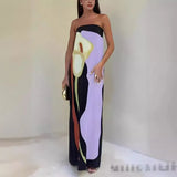 Women's Explosive Avocado Printed Corset Dress - Long-Term Stocking On The