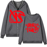 Zipper Hoodie Minus Two Pattern Printing Solid Color Oversized Clothing 2023 New Punk Harajuku Leisure Best Selling