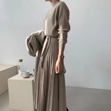 Spring Vintage Sweater Dresses Women Long Sleeve Knit Harajuku Korean Elegant Lady