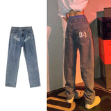 Women's Jeans Y2K Streetwear Denim Pants High Waist Retro Vintage Straight Jeans Trousers Mom Boyfriends