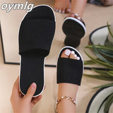 summer new spot one word knitted sponge cake thick bottom sandals and slippers women's large size sandals and