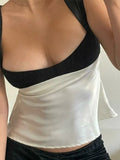 satin tank top with back