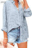 Color Hollow Chiffon Shirt Women's Spring/Summer 2023 New Tops Jacquard Button Long Sleeve Shirt Women Clothes