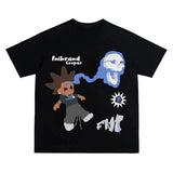 Hip Hop Letter Print T Shirt Cartoon Print Oversized Tops Women New Harajuku Fashion Casual All Match Loose Tops