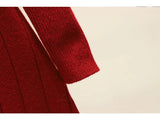 Winter New Knitted Bottoming Dress for Women High-end Temperament Lapel Long Sleeve Button Deco A-line Sweater Long