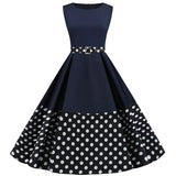Summer Women Elegant Vintage Midi Dress Sexy Solid Patchwork A-line Vestidos Sleeveless Party Dresses 2022 Robe