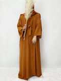 Robe Skirt Coat Women's Explosive Middle East Turkey Solid Color Big-Size Cardigan 2