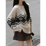 Spring Summer Hollow Sweater Women In Wind Loose Knitted Long-Sleeved Cover Ice Cream