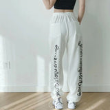 Embroidery Female Student Gothic Sports Trousers Korean Version of Harajuku Loose Drawstring Leisure Fashion Women