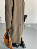 Coat Women Suit Collar Long British Style Long-Sleeved Outwear Ladies Autumn Loose Fried Street Casual