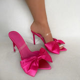 Zingj Station Pointed High Heels Big Bow Fine With Cool Slippers Long-Term Spot 35-42-Outfit