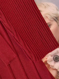 Winter Warm Knitted Dress For Women High Quality Ruffle Patchwork Retro High Waist Pleated Dresses Ladies Temperament