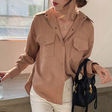 Plus Size Women White Shirts Single-breasted Lapel Female Blouses Tops New Cotton Solid Office Ladies Shirt Femme