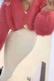 2023 Autumn Winter Fashion New Cardigans Cropped Coats Women Elegant Modis Coat Ladies Woman Chic Cardigan Tops Er
