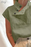 Linen Shirts Fashion Oversized Blouses Women Short Sleeve Blusas 2023 Summer Casual Loose Camisas Solid Tunic Tops