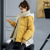 Women Winter Jacket Loose Parkas Patchwork Thickening Warm Coat Hooded Female Down Cotton-padded Short Jacket