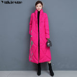 clothes Women Parkas Winter Hooded Warm Coat Slim Cotton Padded Basic Jacket Female Casual long Outwear