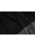 Fashion Women's Lapel Collar Single Breasted Blazer Sense of Design Baggy Senior Female Patchwork Suits Jackets
