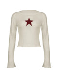 Star Crochet Knit Cropped Knit Top- Outfit