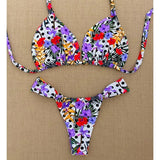 Bikini Set Women Swimwear Push Up Swimsuit Top Solid Bottom Print Brazilian Biquini Bathing Suit Swim Wear