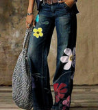Zingj Plus Size Casual Pants Thin Jeans Wide Leg Pants-Outfit